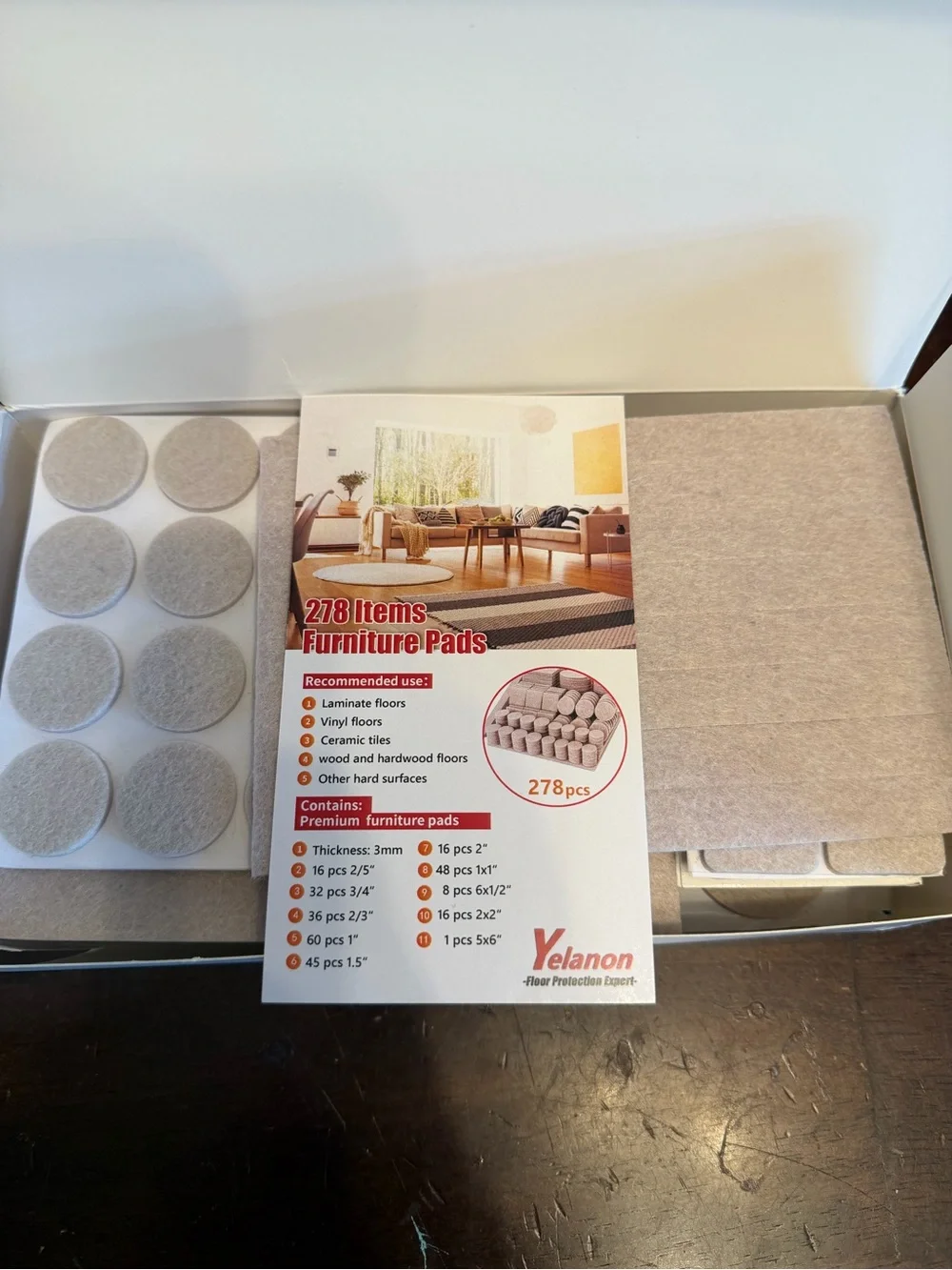 Elan Beige Felt Furniture Pads - Neutral Beige 278-Pack